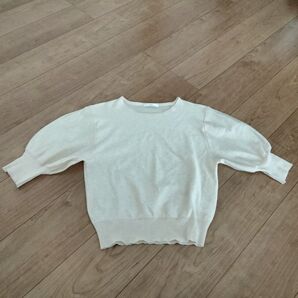 インデックス index パフスリーブ 透け感 半袖 カットソー M