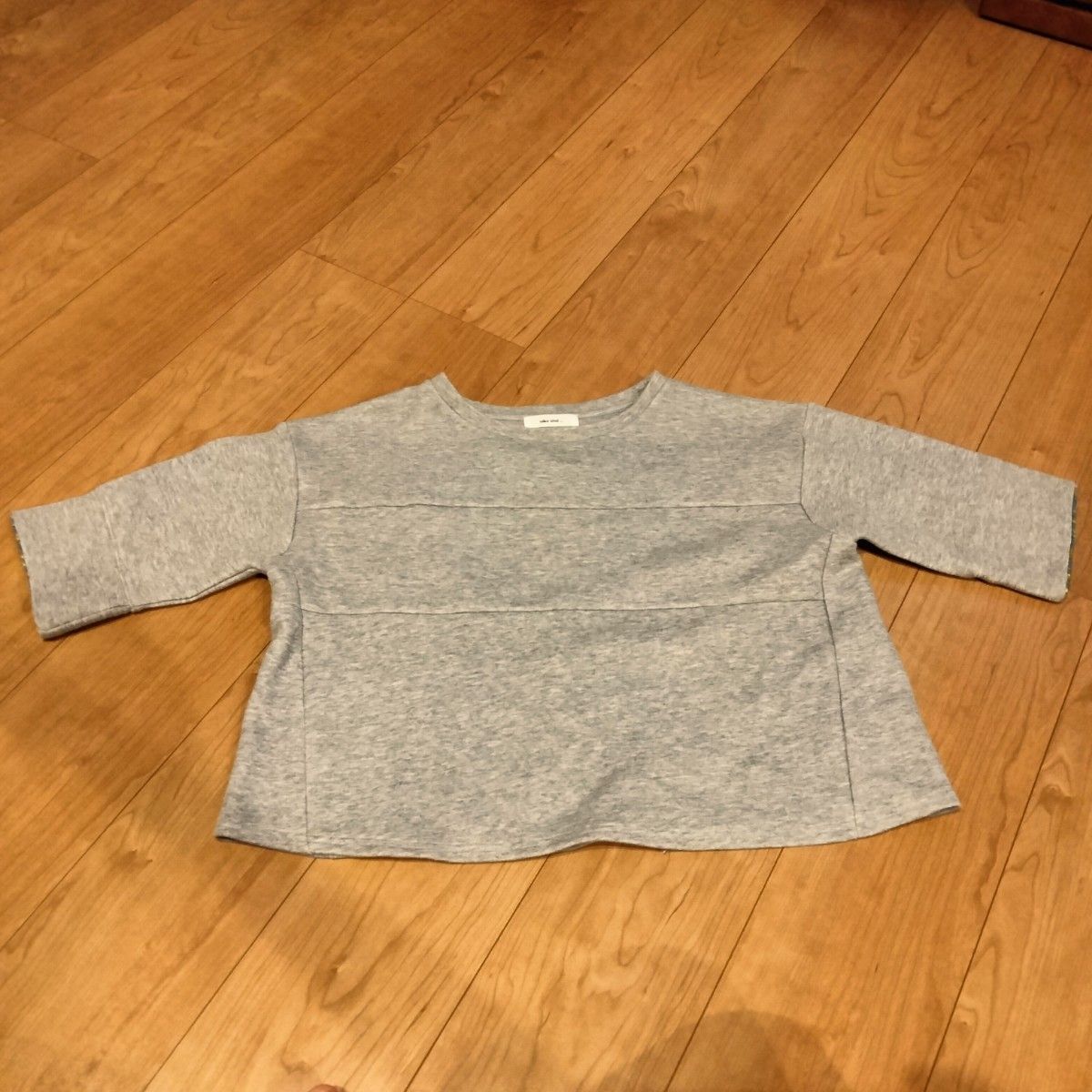 ニコアンド niko and ... クロップド丈 スウェット 五分袖 カットソー グレー 