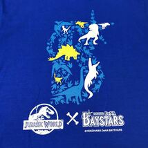 [即決古着]横浜DeNAベイスターズ×JURASSIC WORLD(ジュラシック・ワールド)/コラボTシャツ/半袖/ブルー/Mサイズ/未使用/タグ付き_画像3