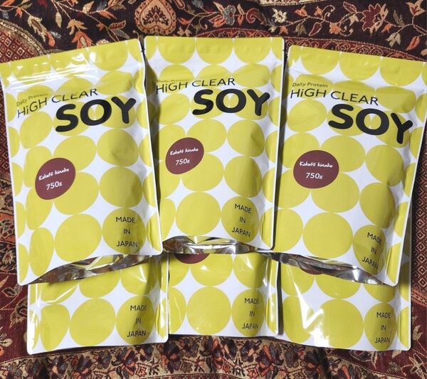 HiGH CLEAR SOY ハイクリアー 黒糖きなこ 国産ソイプロテイン 750g × 6袋