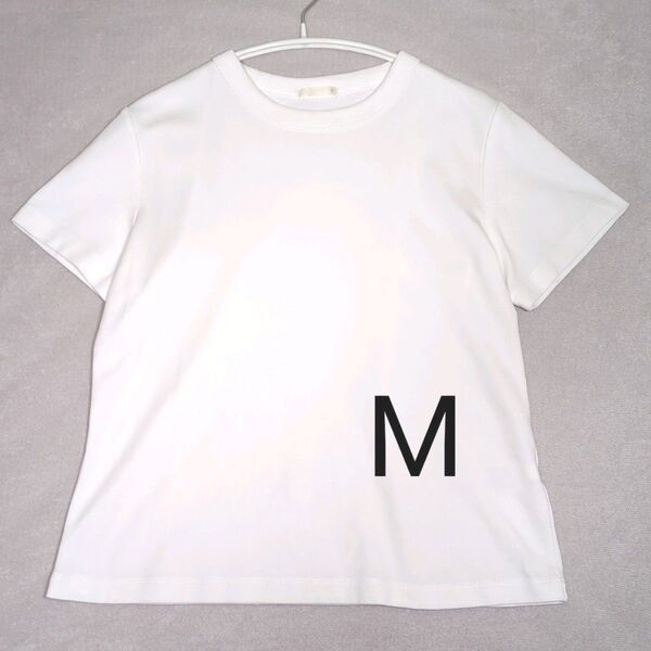 半袖Tシャツ コットンスムースクルーネックT 白 ホワイト カットソー M GU ジーユー シンプル