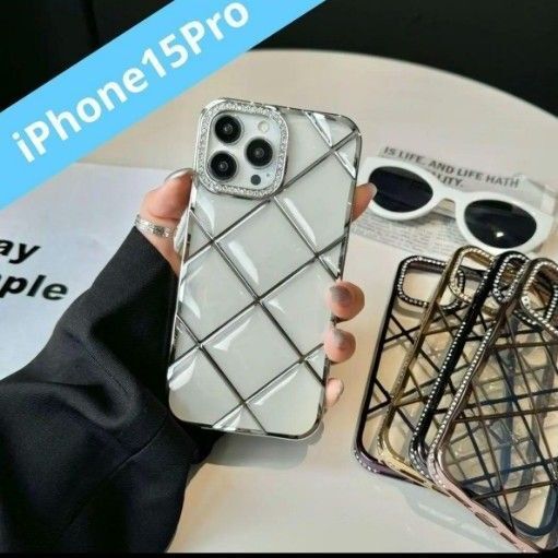 iPhone カバー キラキラ iPhone15Pro ラインストーン スマホカバー 韓国
