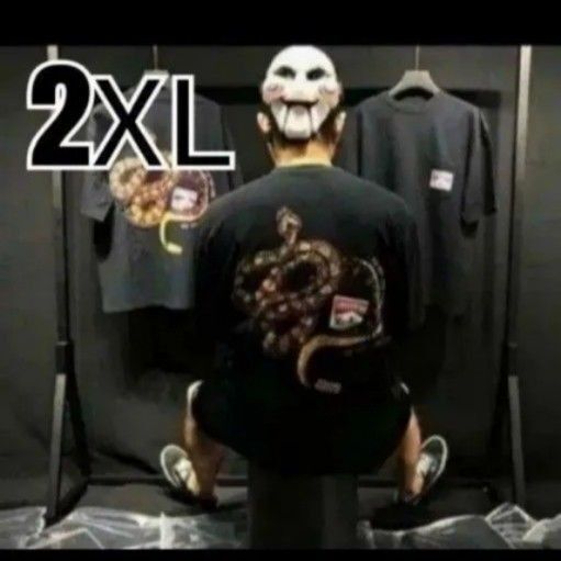 大特価 新品 2XL マルボロ風 スネーク Tシャツ ブラック 半袖 いかつい系 ユニセックス