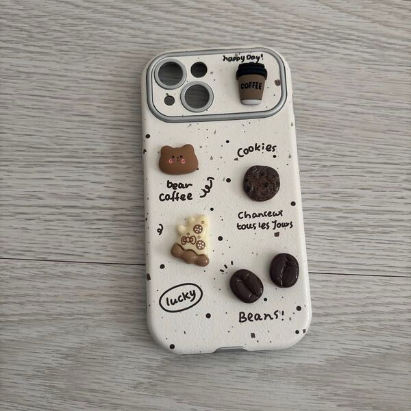 iPhone15 スマホケース 立体 3D クマ コーヒー 韓国 軽量 耐衝撃 擦り傷防止 保護ケースカバー