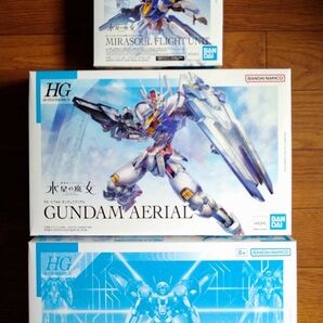 【未組立品】「HG1/144プレミアムバンダイ限定品ガンドノード&ガンダムエアリアル&フライトユニット3個セット」水星の魔女