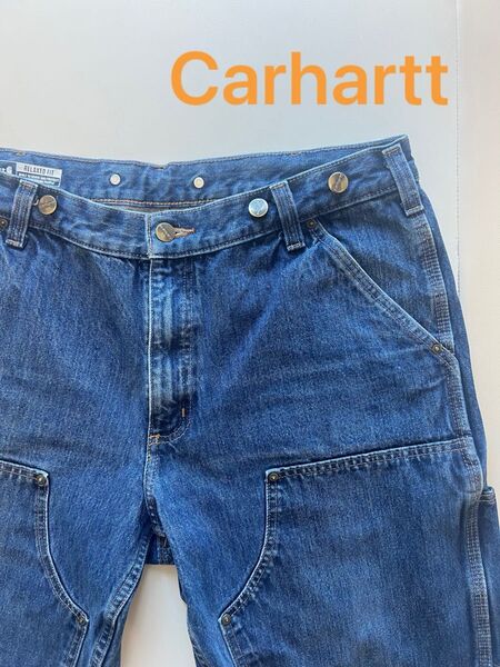 雰囲気抜群!! Carhartt/ダブルニー デニムペインターパンツ/36×30 Y2K