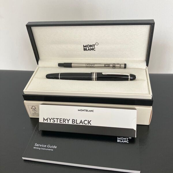 極美品 モンブラン ルグラン P162 プラチナラインボールペン 新品純正リフィルM中字黒1箱(2本)付き