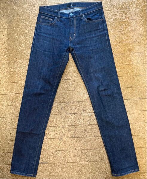 USED ユニクロ+J セルビッジスリムフィットストレートジーンズ W30