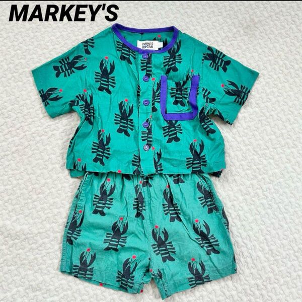 マーキーズ ホーガン MARKEY'S HOGAN セットアップ ザリガニ 90 総柄 上下セット 夏 キッズ 子供服