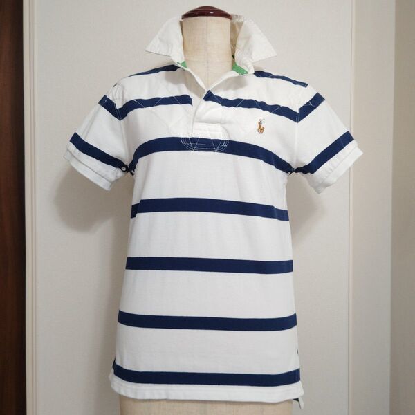 美品『Polo by Ralph Lauren』 ポロバイラルフローレン ラガーシャツ ポロシャツ ラルフローレン ロゴ刺繍 半袖
