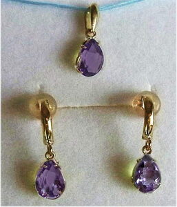 K18 made * amethyst. earrings . top. set 