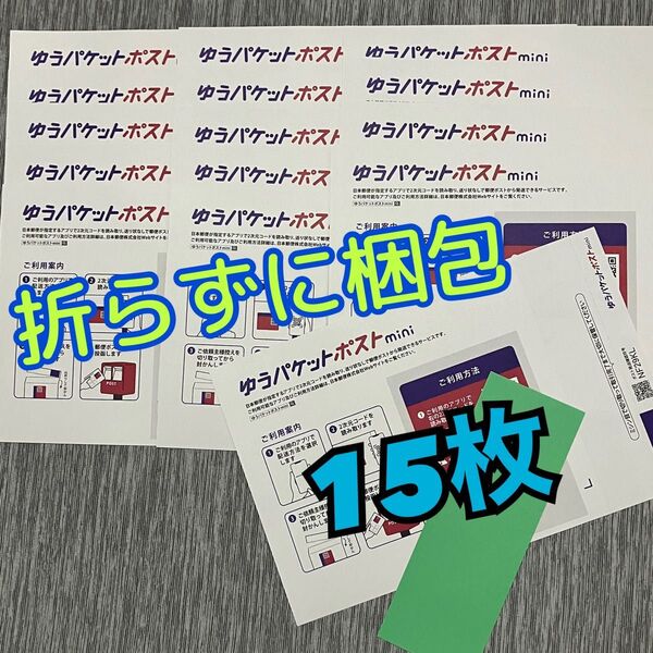 ゆうパケットポストmini封筒 専用封筒 15枚 折り曲げずにネコポス発送 ゆうパケットポストミニ 匿名配送