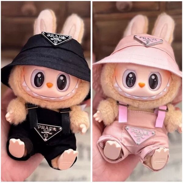 ラブブ LABUBU ぬいぐるみ 服 ぬい服 ブラック&ピンク