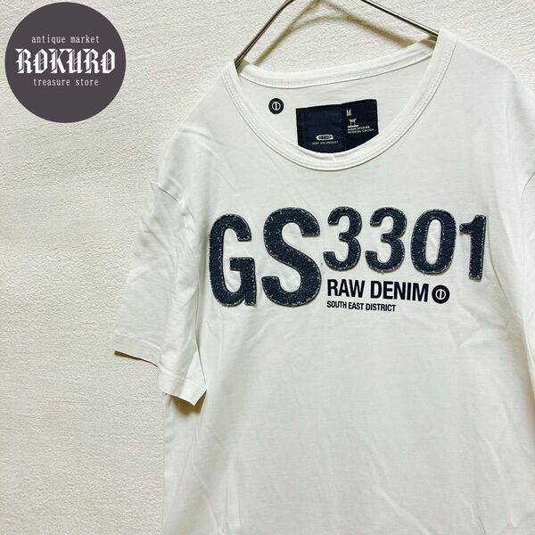 G-STARジースター デザイン半袖Tシャツ Mサイズ RAW DENIM
