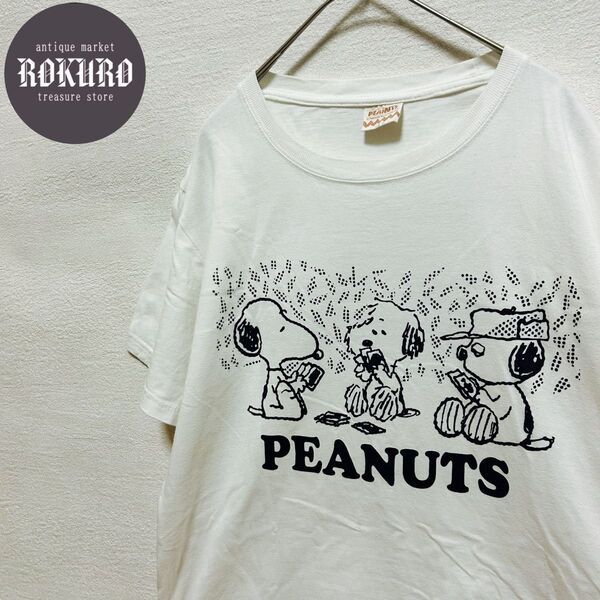 PEANUTSピーナッツ ビックプリント半袖TシャツLサイズカットソー SNOOPYスヌーピー