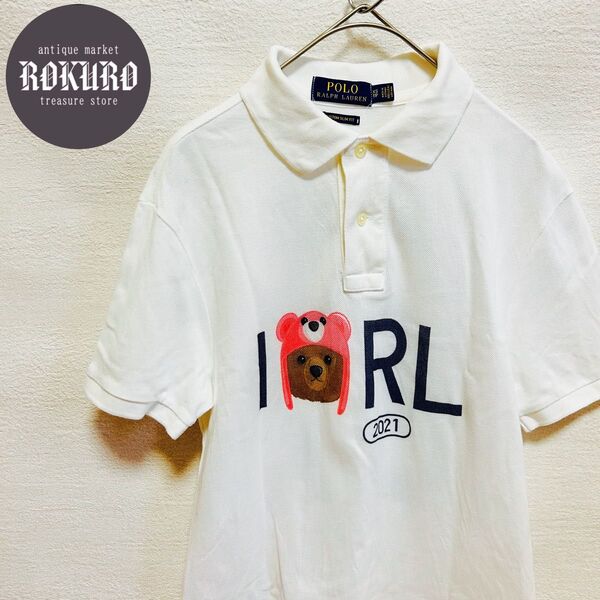 大谷翔平】ポロラルフローレン ポロベア レディース半袖ポロシャツXSサイズ POLO RALPH LAUREN 鹿の子 ホワイト