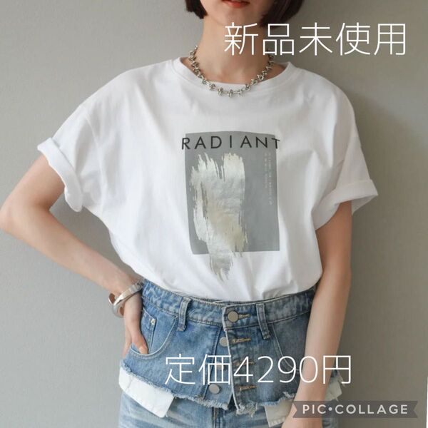 【再入荷】Lumier リュミエ 新品 箔プリントTシャツ ホワイト