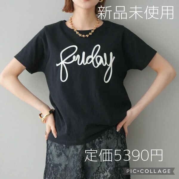 【ラスト1点】Lumier リュミエ 新品 コード刺繍ロゴTシャツ ブラック