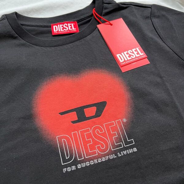 【週末限定セール】新品 大人気 大人もOK DIESEL ディーゼル ハート ロゴ キッズ Tシャツ 14Y Mサイズ 半袖