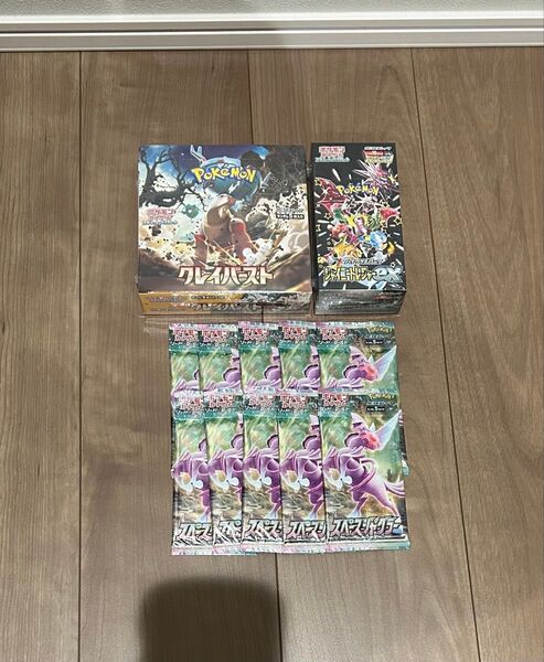 シャイニートレジャーex、クレイバーストBOXシュリンク付き スペースジャグラー バラ10パック セット売り