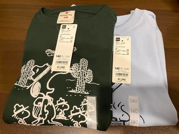 GU スウェT 5分袖 Peanuts スウェット Tシャツ スヌーピー SNOOPY