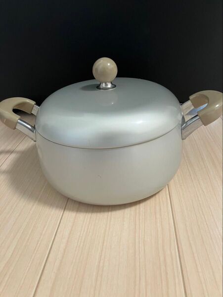 保管品 ツルマル印 アルミ鍋 両手鍋 直径22cm 昭和レトロ