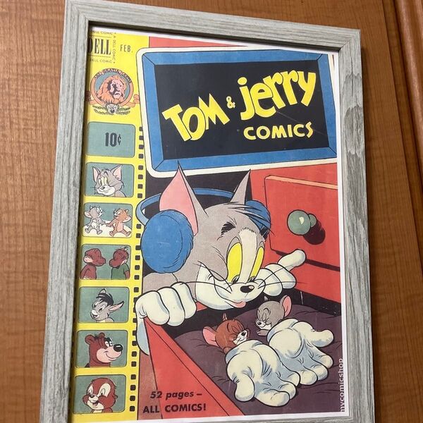 Tom & Jerry アメリカンインテリアポスターA4サイズフレーム付き