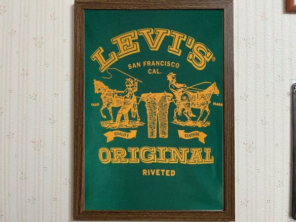 LEVI'S アートインテリアアメリカンポスターA4サイズフレーム付き壁掛け