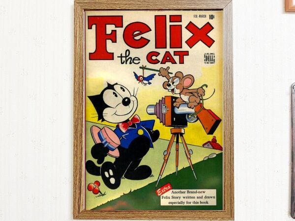 Felix the Cat インテリアポスターA4サイズフレーム付き壁掛け木製
