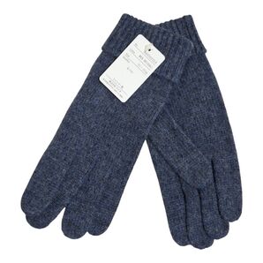 手袋 ニット ウール ネイビー 紺 レディース 冬 21〜22cm 通勤 通学 散歩 ウォーキング 保温 防寒 レディース小物