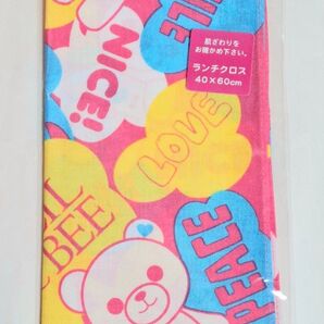 CECIL McBEE ランチクロス セシルマクビー クマ 弁当箱袋 40×60cm ピンク 綿100% ロゴ レディース ガール