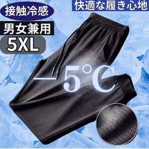 ジョガーパンツ 5XL 接触冷感 男女兼用 熱中症対策 メッシュ ブラック ジャージ ズボン 6L 熱中症対策プレゼント