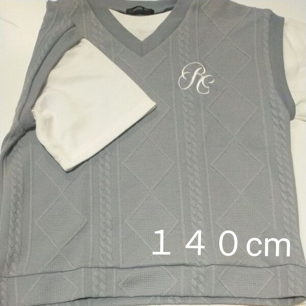 ベスト重ね着風Tシャツ①