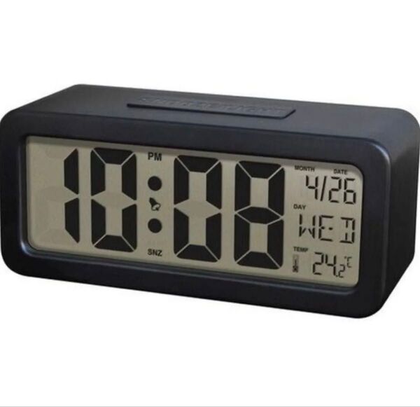新品 【誠時】 デジタル置き時計 クロル LCD-007BK ブラック アラーム&スヌーズ バックライト付 目覚まし時計