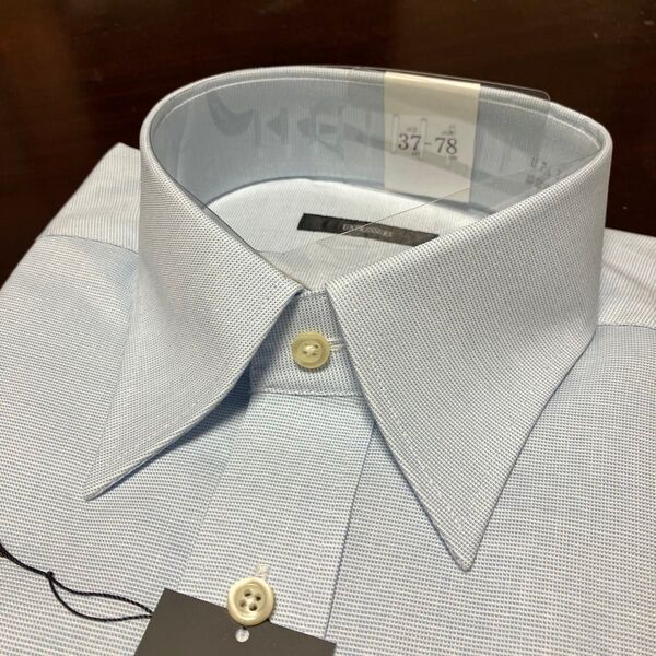 UNPRESSURE☆形態安定ワイシャツ サックスブルー S(37-78) レギュラーカラー 未使用