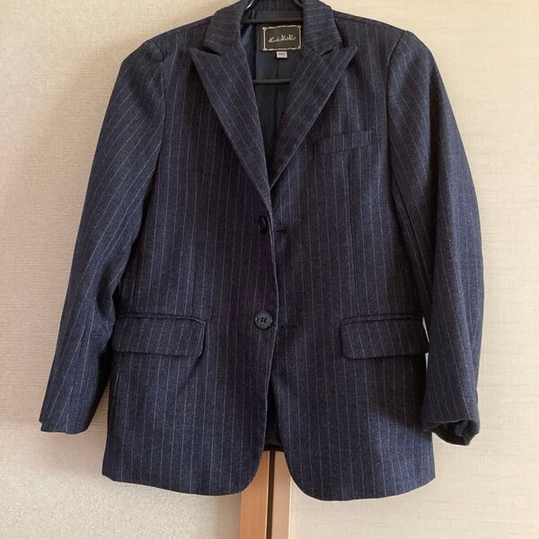 ネイビー ストライプ パンツ ウエストゴム ジャケット