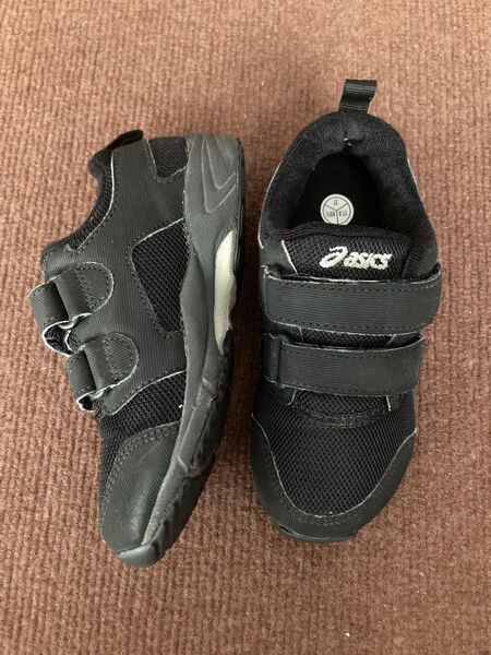 アシックス 2本ベルト 子供靴 17.0cm ブラック