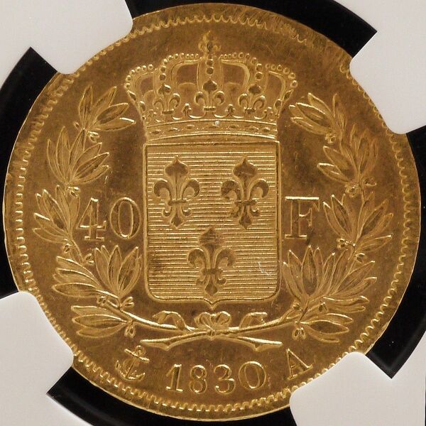 フランス 40フラン金貨 1830年A NGC AU58