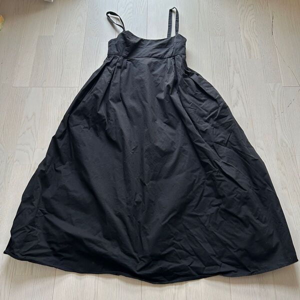 ZARA 黒 ロング ワンピース キャミソール 夏 Lサイズ ブラック キャミワンピース ザラ