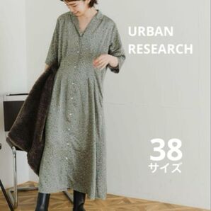 URBANRESEARCH サテンフラワーオープンカラーシャツワンピース