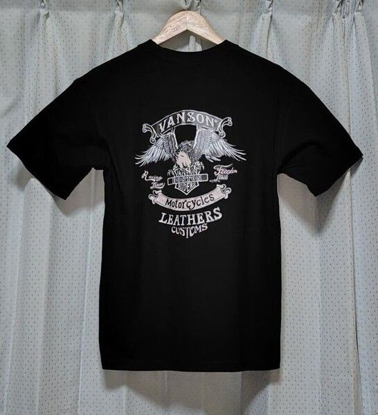 【新品】バックプリント半袖Tシャツ/カットソー サイズL ブラック メンズ向き ※お値引き歓迎 No.9