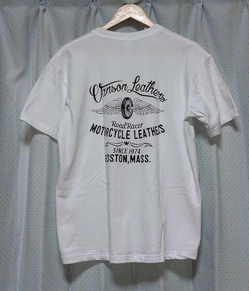 【新品】バックプリント半袖Tシャツ/カットソー サイズL ホワイト メンズ向き ※お値引き歓迎 No.52