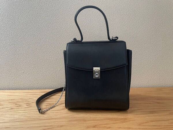 銀座かねまつ 革鞄 ショルダーバッグ ブラック(黒) 2WAY ハンドバッグ レザー ワンハンドル ショルダー