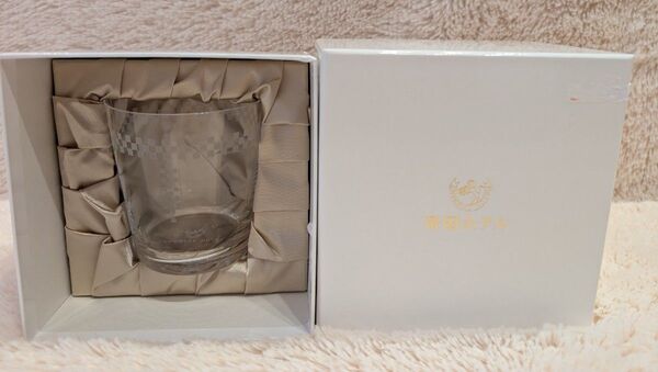 ☆新品☆帝国ホテル グラス 市松模様 1個 箱付