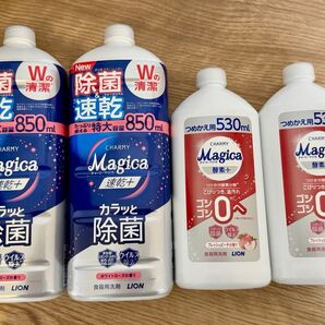 Magica 速乾+ ホワイトローズの香り、酵素+ フレッシュピーチの香り 詰替用 (850ml×2、530ml×2)