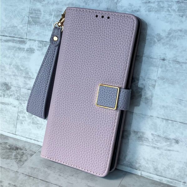 【プレゼントにも!】新品未使用 OPPO Reno10Pro手帳型ケース 薄紫色 マグネットフラップ ストラップ付き カード収納