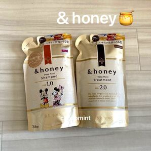 新品★&honeyアンドハニー★ディープモイスト シャンプー(限定ディズニーデザイン)ヘアトリートメント つめかえ用 各350ml