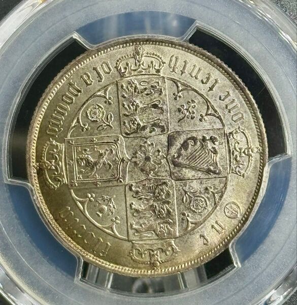 1885年 ヴィクトリア ゴシック フローリン 銀貨 シールド PCGS MS63 イギリス ロイヤルミント ゴチック