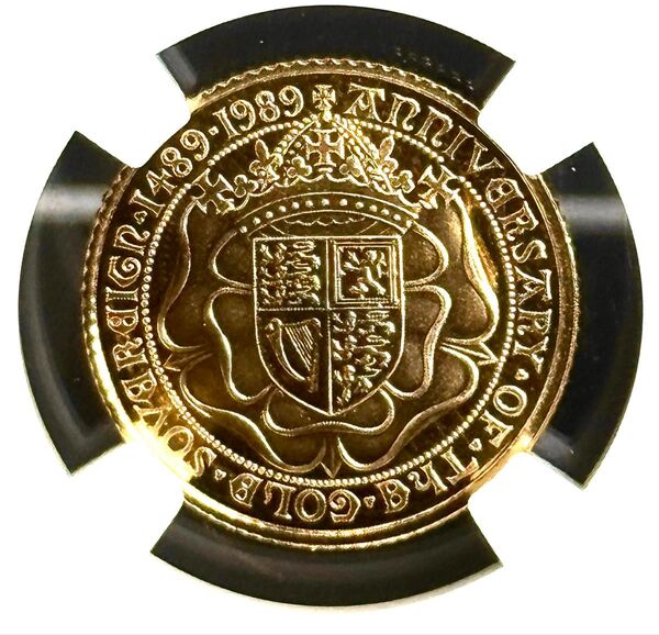500周年記念!! 1989年 イギリス エリザベス2世 1/2ソブリン 金貨 NGC PF69UC ロイヤルミント イギリス