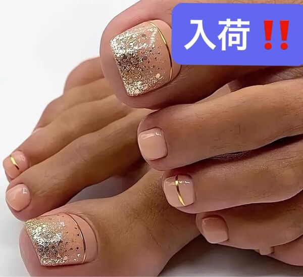 新品 未使用、つま先、フットネイルチップ 24個入り